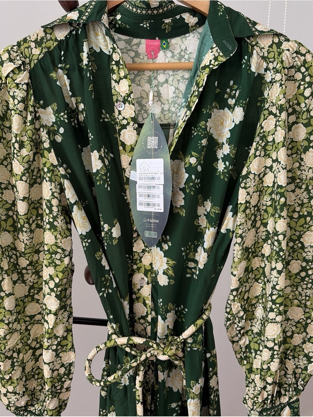 FARM Rio Green Floral Shirt Maxi Dress - Picture 2 of 9